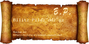 Bilitz Piládész névjegykártya